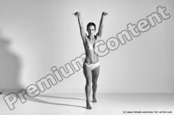 Nude Gymnastic poses Woman White Moving poses Slim long brown Dynamic poses Pinup